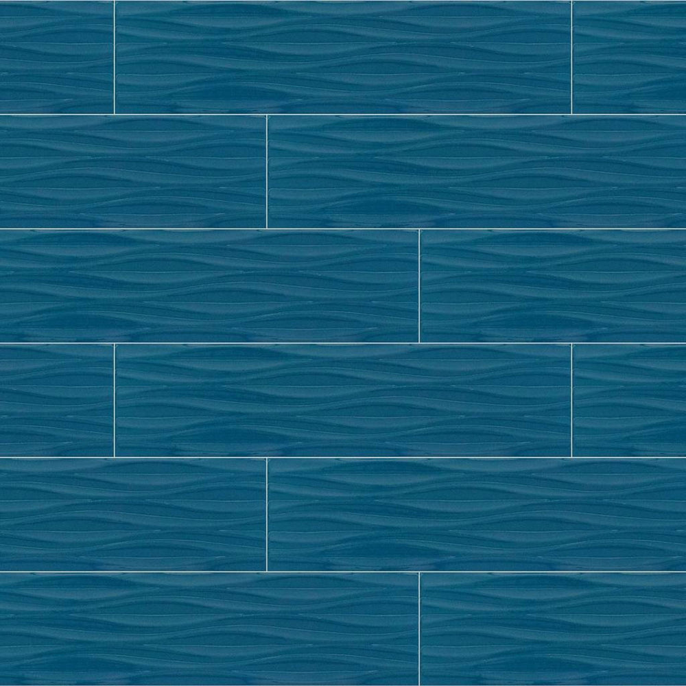 THOMAS AVE WAVE 4X16 in Deep Sea Tile