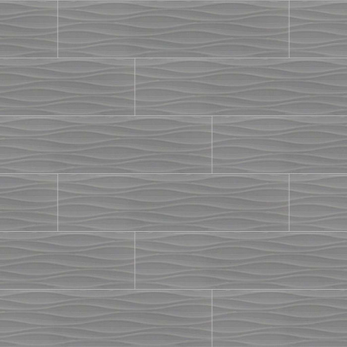 THOMAS AVE WAVE 4X16 in Storm Tile