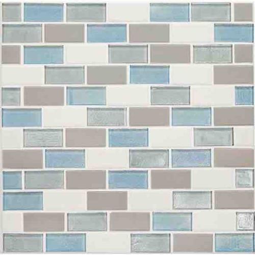 Coastal Keystones in Mediterranean Mist 2 X 1 Brick-Joint Mosaic Glass Tile