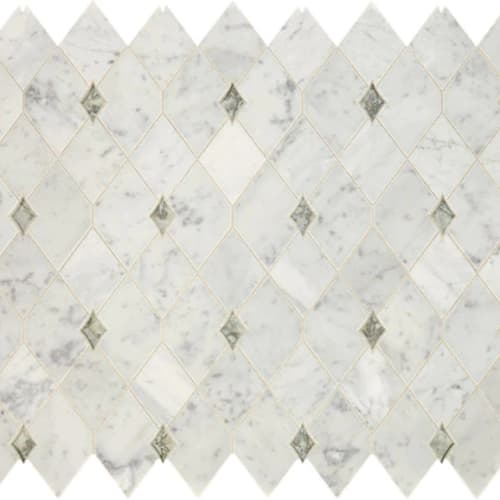 Lavaliere in Carrara White/Antique Mirror Harlequin Tile