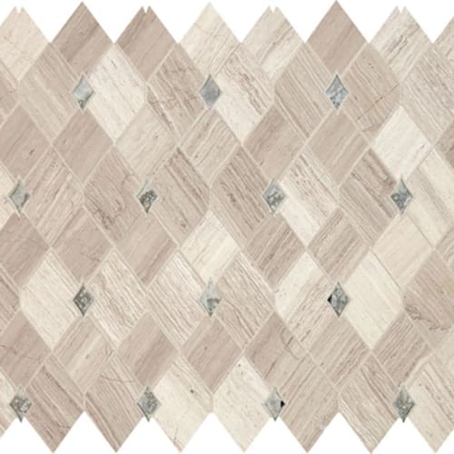 Lavaliere in Chenille White/Antique Mirror Harlequin Tile