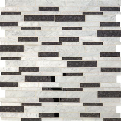 Lavaliere in Carrara White/Black Ant Mirror Random Linear Tile