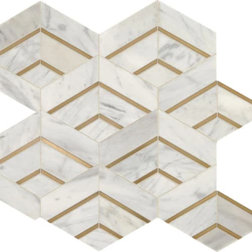 Lavaliere in Alluring White/Brass Intermix Tile