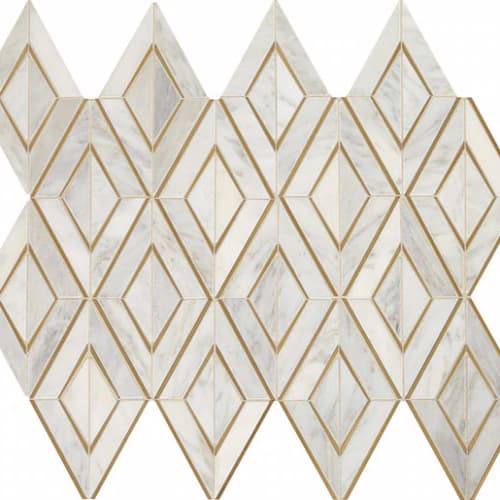 Lavaliere in First Snow Elegance/Brass Diamond Tile