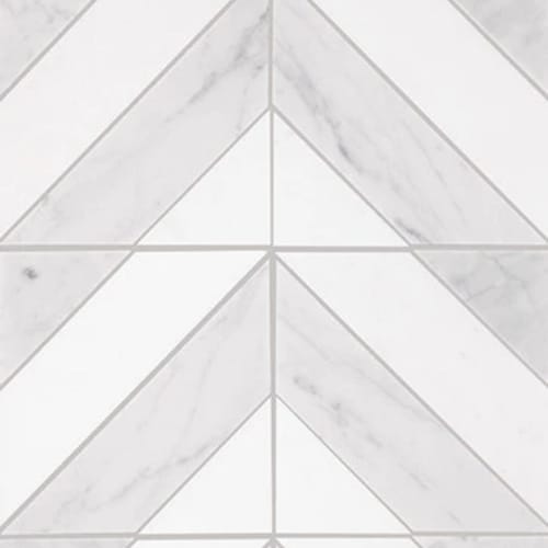 Perfit Mosaix in Saran White & Thassos Dash Tile