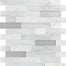 Perfit Mosaix in White Carrara & Glass Random Linear Tile