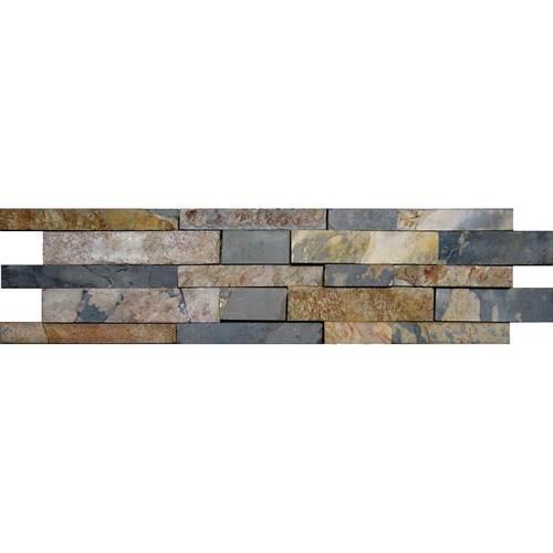 Stacked Stone in Indian Multi (Random Kayla High-Low Natural Cleft Ungauged) Natural Stone