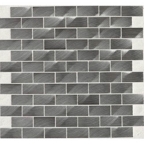 Structure in Gunmetal - 3d Brick Joint Metal Tile