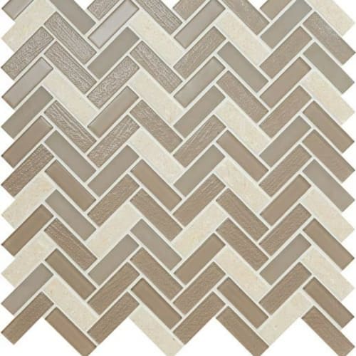 Serentina in Composure Herringbone Glass Tile